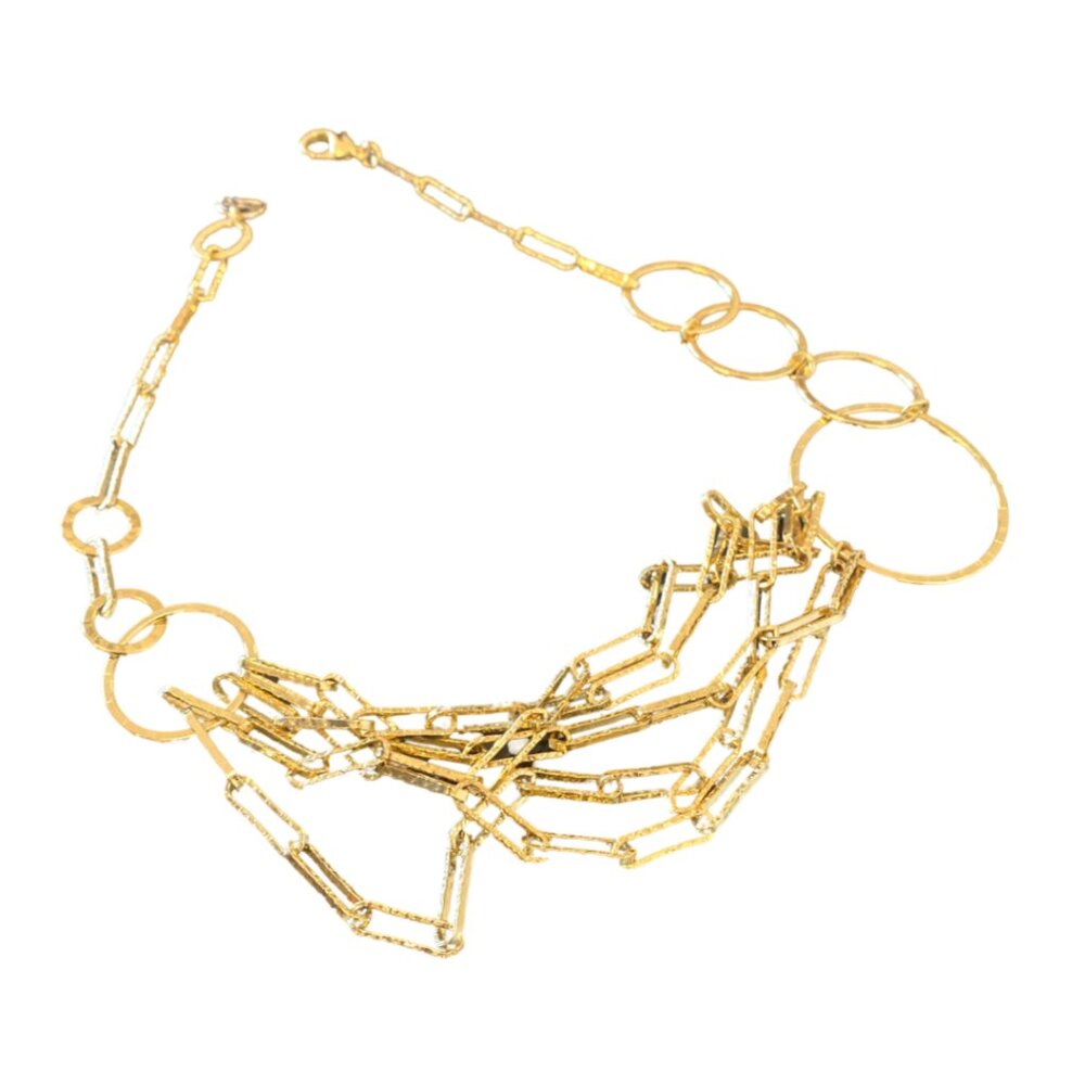 Vintage Retro Gold Plated Layered Chain, 1AR or Unoaerre (Italian Brand)